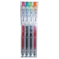 Lyreco Fun zseles toll, nyomógombos, 0,7 mm, vegyes szín, 4 darab/csomag
