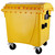 Kontener do zbiórki odpadów i śmieci komunalnych ATESTY Europlast Austria - żółty 1100L