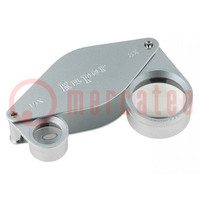 Folding magnifier; Mag: x8/x15; Lens: Ø13mm,Ø25mm; W: 35mm; bag