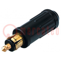 Cigarette lighter plug; screw terminal; 15A; Sup.volt: 12÷24VDC