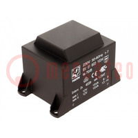 Transformer: encapsulated; 30VA; 230VAC; 12V; 12V; 1.25A; 1.25A; PCB