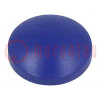Button; round; blue; plastic