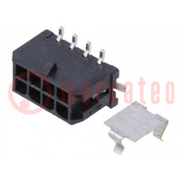 Socket; wire-board; male; Micro-Fit 3.0; 3mm; PIN: 8; Glow-Wire; SMT