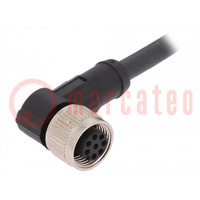 Cable de conexión; M12; PIN: 8; angular; 5m; enchufe; 30VAC; 4A; PUR