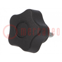 Manopola; Ø: 25mm; Filetto est: M4; 10mm; H: 19mm; tecnopolimero PA