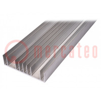 Heatsink: extruded; grilled; natural; L: 1000mm; W: 180mm; H: 48mm