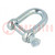 Dee shackle; steel; for rope; zinc; 14mm