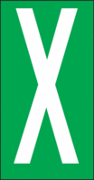 Buchstaben - X, Grün, 38 x 22 mm, Baumwoll-Vinylgewebe, Selbstklebend, B-500