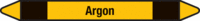 Rohrmarkierer ohne Gefahrenpiktogramm - Argon, Gelb/Schwarz, 3.7 x 35.5 cm