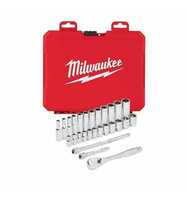 Milwaukee 1/2" Ratschen- und Steckschlüsseleinsatz Set, 28-tlg.