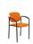 Silla fija Villalgordo similpiel naranja chasis negro con brazos