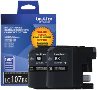 Brother LC107BK, 2-pack ink cartridge 2 pc(s) Original High (XL) Yield Photo black