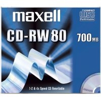 Maxell CD-RW 80 700MB Silver 1-4X, 10-Pack 10 dB