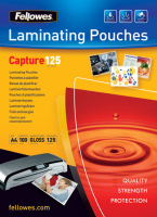 Fellowes Glossy Pouches 65 x 95mm 100 pcs. 125 mµ laminator pouch