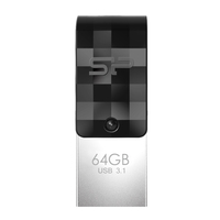 Silicon Power Mobile C31 USB flash meghajtó 64 GB USB Type-A / USB Type-C 3.2 Gen 1 (3.1 Gen 1) Fekete, Ezüst