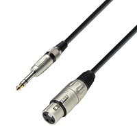 adam hall K3 BFV 0100 audio kabel 1 m 6.35mm XLR (3-pin) Zwart, Zilver