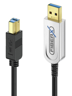 FiberX FX-I545-010 USB Kabel USB 3.2 Gen 1 (3.1 Gen 1) 10 m USB A USB B Schwarz, Silber