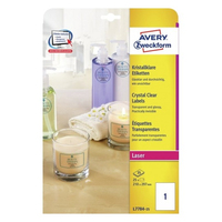Avery L7784-25 étiquette à imprimer Transparent Imprimante d'étiquette non-adhésive
