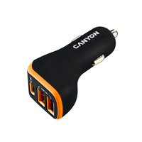 Canyon С-08 Aparat cyfrowy, GPS, MP3, MP4, Telefon komórkowy, Palmtop, Przenośna konsola do gier, Smartfon, Tablet Czarny, Pomarańczowy Zapalniczka Automatyczna