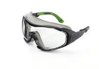 Vollsichtbrille 6x1, klar Rahmen: anthrazit/grün, Scheibe: PC (AF / AS / UV)
