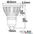 Drawing - GU10 LED spotlight 6W GLASS COB :: 70° :: neutral white :: dimmable