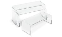 deflecto Podium rectangulaire, transparent, set de 3 (70002484)