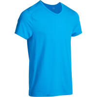 Active Short-sleeved Slim-fit Fitness T-shirt - Light Blue - 4XL