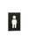 MOEDEL Türschild aus Glas mit Piktogramm WC Herren mit Braille Schrift, dunkler Hintergrund, selbstklebend, 148 x 105 mm