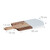 Relaxdays Schneidebrett rechteckig, Marmor & Holz, Küchenbrett, HBT: 1,5x38x18 cm, Servierplatte, mit Griff, natur/weiß
