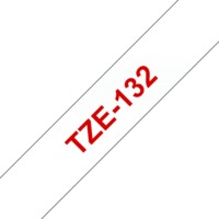 BROTHER szalag TZe-132, Átlátszó alapon Piros, Laminált, 12mm 0.47", 8 méter