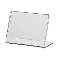 Tischaufsteller / Menükartenhalter / L-Ständer „Klassik” aus Acrylglas | 2 mm DIN A7 fekvő formátum