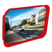 600 x 400mm P.A.S Multi-Purpose Mirror - Red Frame (R926)