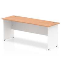 Impulse 1800 x 600mm Straight Office Desk Maple Top White Panel End Leg