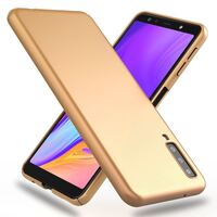 NALIA Handyhülle kompatibel mit Samsung Galaxy A7 2018, Dünnes Hard Case Cover Gold