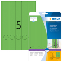 Ordneretiketten A4, 38 x 297 mm, grün, permanent haftend, für schmale Ordner (lang)