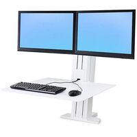 WORKFIT-S DUAL MONITOR REAR WorkFit SR, Clamp, 11.4 kg, 61 cm (24"), 100 x 100 mm, Height adjustment, White