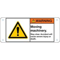 ISO Safety Sign - Moving , machinery. Stay clear. ,