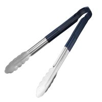 Vogue Serving Tongs in Blue for Raw Fish - Stainless Steel - 290 mm