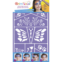 GRIM TOUT Lot de 4 pochoirs maquillage thème pirate, chevalier, jungle, chat et papillon, conte de fées - produit supprimé à épuisement du stock