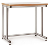 Pulttisch ALU mit Kunststoffplatte für sitzende Tätigkeiten, BxTxH = 2000 x 800 x 768-785 mm | AAK5113