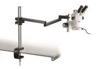 Stereo-Zoom-Mikroskop-Set Binokular 0,7-4,5x, Gelenkarm-Ständer Klemme, LED-Ring