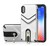 Defender műanyag telefonvédő (közepesen ütésálló, gumírozott, fém kitámasztó) EZÜST [Apple iPhone XR 6.1]