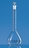 50ml Volumetric flasks boro 3.3 class A blue graduations with glass stoppers incl. ISO individual certificate