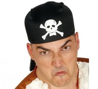 Gorro o Bandana de Pirata negro de tela T.Universal