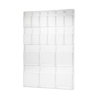 Leaflet Dispenser / Wall-Mounted Holder / Multi-Section Leaflet Holder / Wall-Mounted Leaflet Holder "Deluxe" A4 and 1/3 A4
