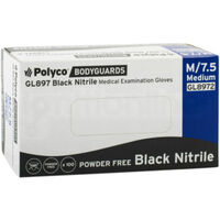 Black Nitrile Powder Free Gloves - Medium - Box Of 100