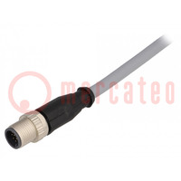 Connector: M12; plug; PIN: 12; male; A code-DeviceNet / CANopen; 2m