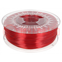 Filament: PET-G; Ø: 1.75mm; red (ruby),transparent; 220÷250°C; 1kg