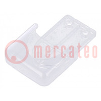 Clip; for enclosures; transparent; Y: 68mm; X: 52mm; Z: 15mm