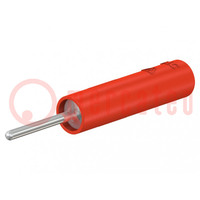 Socket; 4mm banana; 20A; red; nickel plated; crimped,screw type